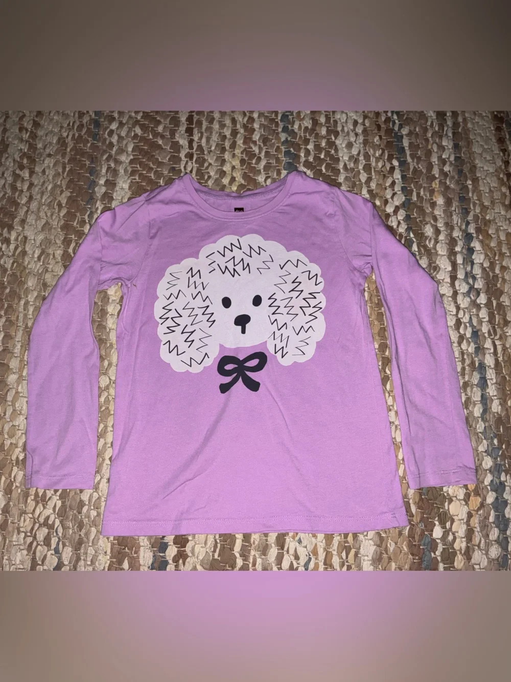 Tea Collection Lavender Long-Sleeve Tee with White Poodle Graphic